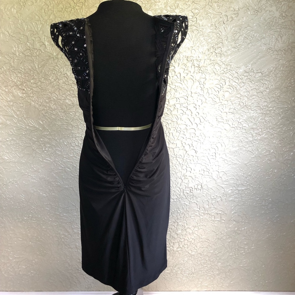 Cache Women’s Midi Black Ruched Bottom Bodycon Ev… - image 7